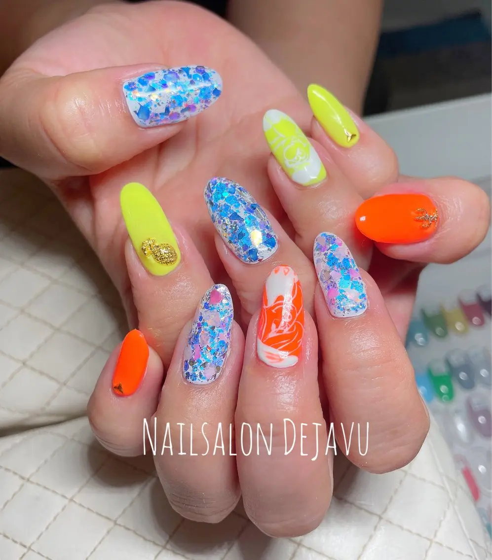 ネイル アートネイル 持ち込み 夏ネイル Nail salon Dejavu 🌿のネイルデザイン