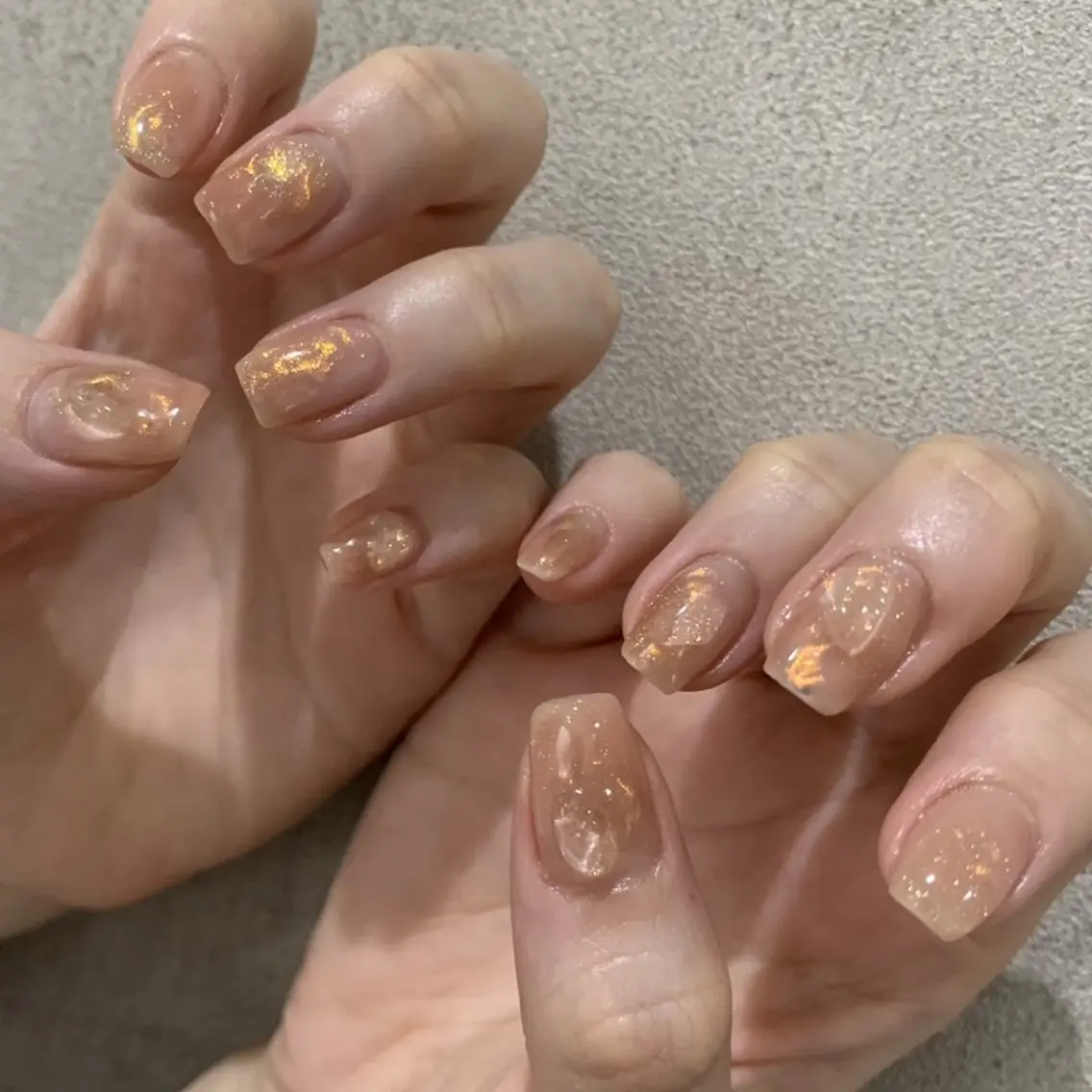 ネイル ミラーネイル ニュアンスネイル オレンジ ネイルサロン◇モニカ makoのネイルデザイン