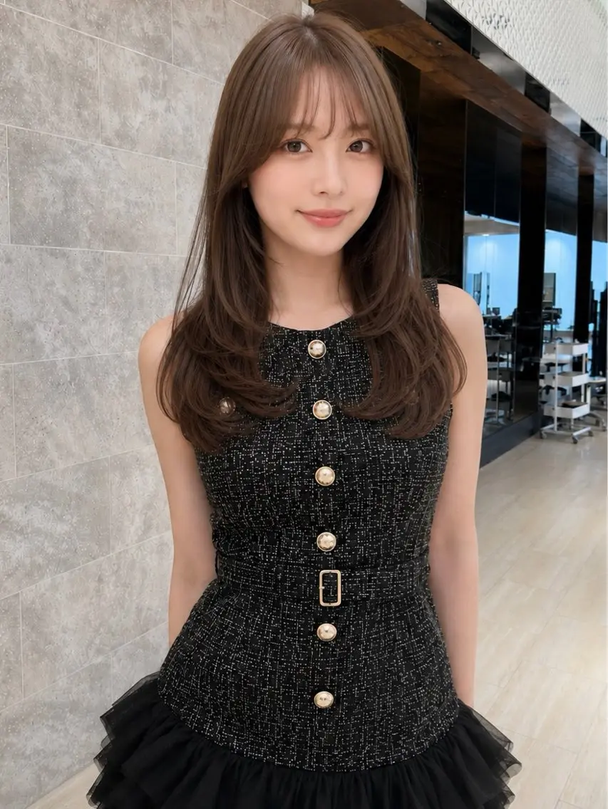 ロング みこ🌙艶カラー/ 透明感ブラウン‪🤎のヘアスタイル