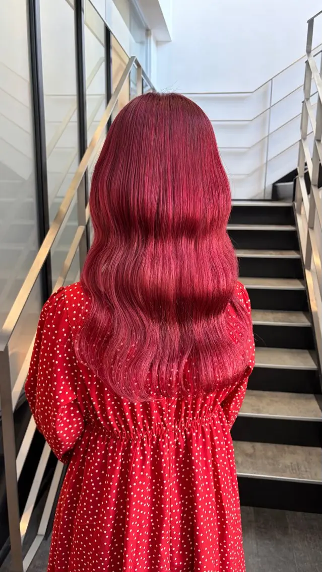 ロング カラー カット ヘアカラー トリートメント 🎀ブリーチなし ピンク🎀sakiのヘアスタイル