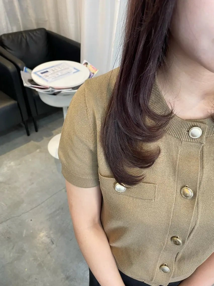 セミロング カット ヘアカラー 顔周りカット 🎀サヤカ🎀のヘアスタイル