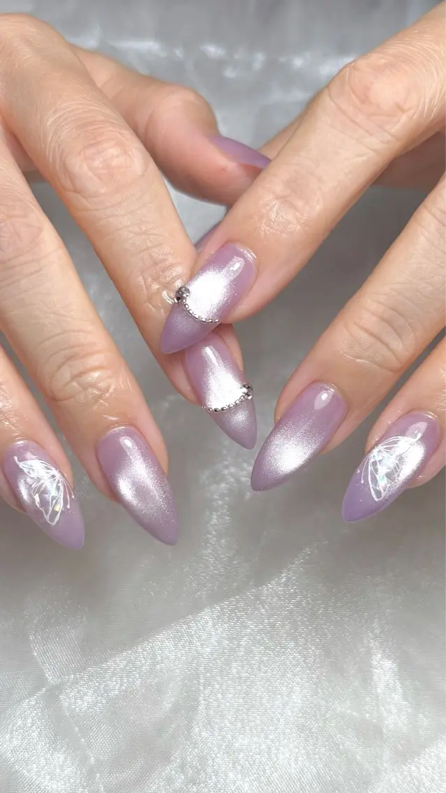 ネイル チークネイル ドット フラッシュネイル フラッシュマグ 韓国ネイル ハンドネイル nail salon Anela🪽🫧のネイルデザイン