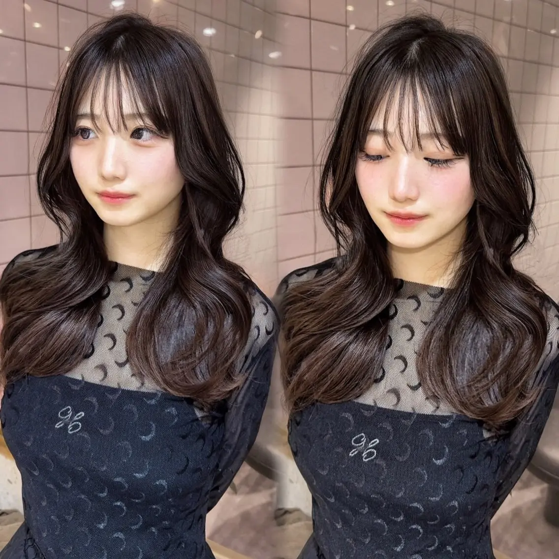 カラー ブラウンカラー 透明感カラー misaki 💖 韓国レイヤー/ボブのヘアスタイル