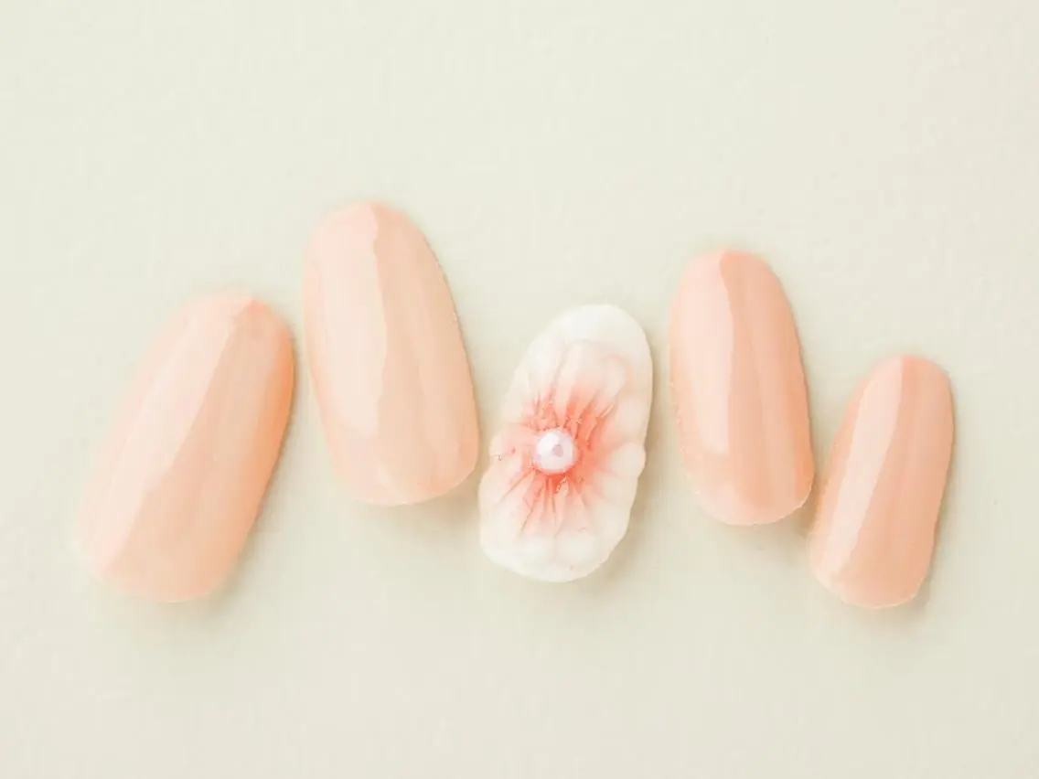 ネイル 桜ネイル 長さ出し フラッシュネイル フットネイル フレンチネイル ハンドネイル 💗🪽Tiary Nail🪽💗のネイルデザイン