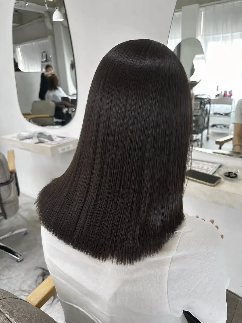 ロング カット 縮毛矯正 トリートメント むっちー/超高濃度 水素髪質改善サロンのヘアスタイル