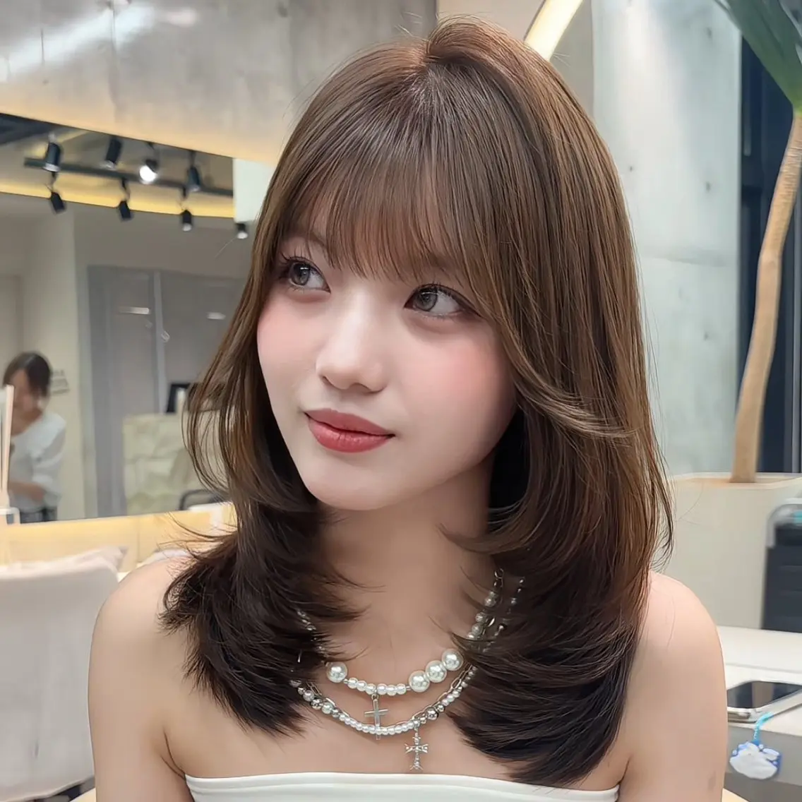 ミディアム カラー ミディアムレイヤー ベージュカラー 透明感カラー 伸ばしかけ レイヤーカット カット ヘアカラー トリートメント 🎀𝑆𝐴𝑅𝐴 /レイヤーカット🎀のヘアスタイル