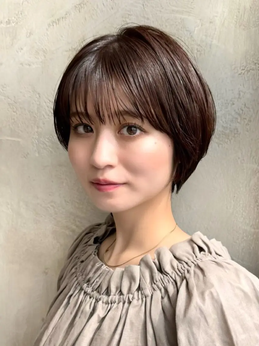 ショート カラー カット ヘアカラー トリートメント 💍新宿ショート 💍岩田莉奈のヘアスタイル