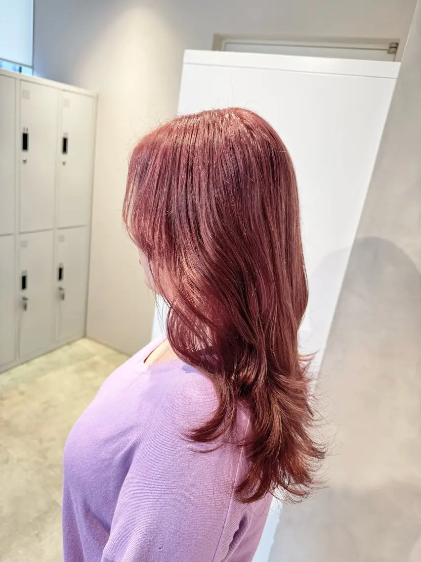カラー ブリーチ ピンクカラー ヘアカラー トリートメント 透明感カラー✨艶髪 制作🌱山根あゆみのヘアスタイル