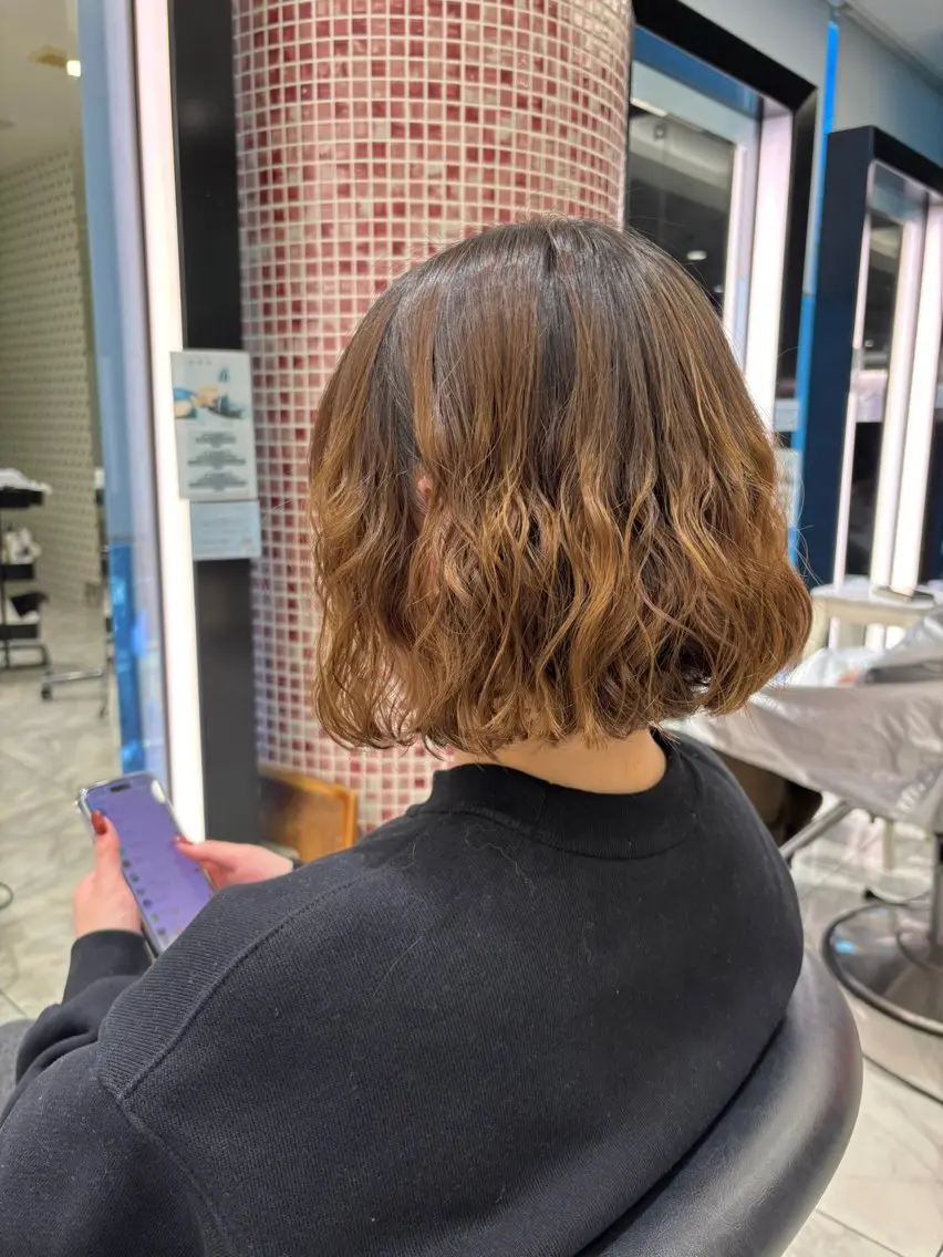 ミディアム パーマ ミディアムパーマ ボブ プードルパーマ カット パーマ ボブパーマ 🌷ヨシカワハナコのヘアスタイル