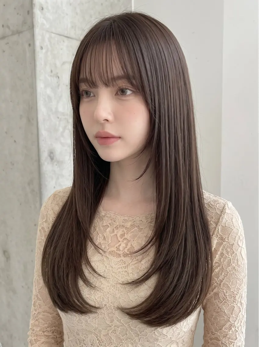 ロング カット ヘアカラー トリートメント ALLY 原宿のヘアスタイル