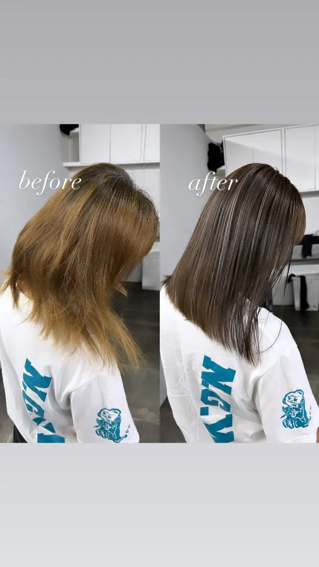 セミロング ハイライト ブリーチ🐰インナー ♡ハイライト♡綾🐰のヘアスタイル