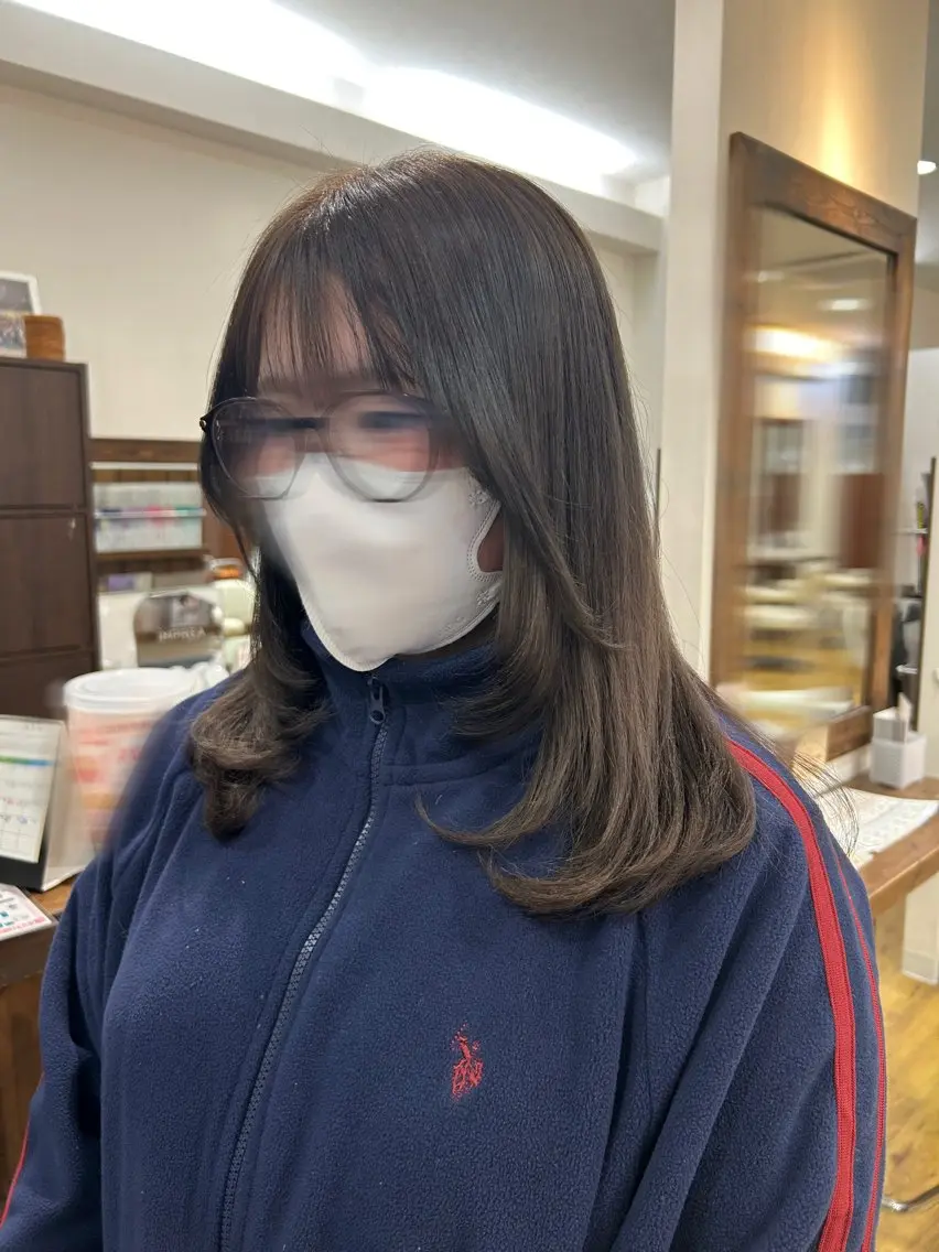 ロング 顔周りカット 韓国風ヘア レイヤーカット カット カットモデル募集中 🍒あさみ🍒のヘアスタイル