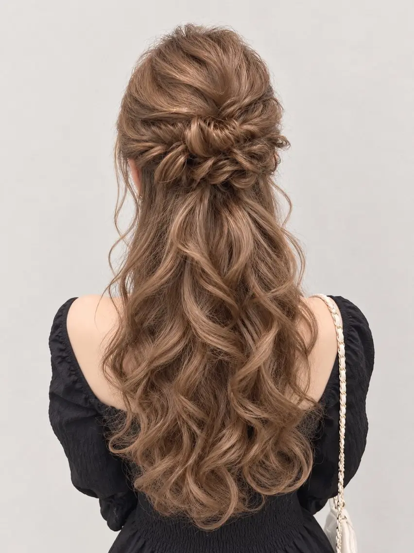 ヘアアレンジ ハーフアップ 結婚式・ブライダル 🧸🎀Hair_ mimi🎀🧸のヘアスタイル