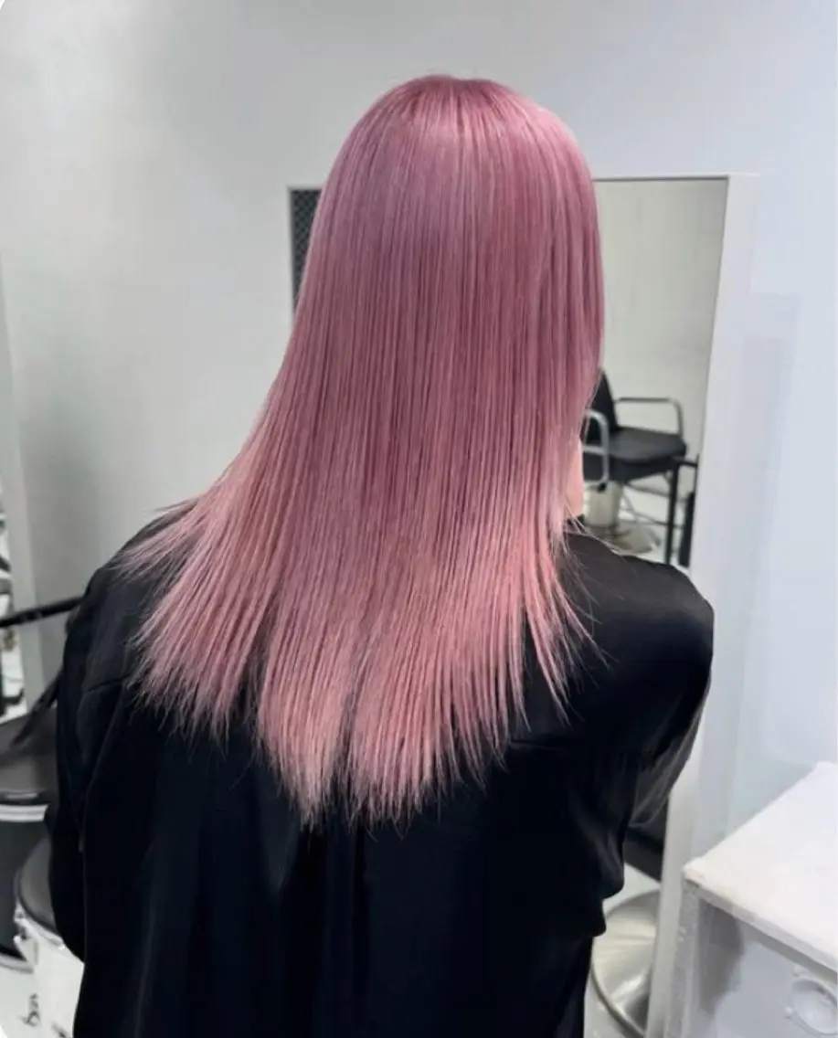セミロング ヘアカラー トリートメント 💗ピンクカラー/ はるか💗のヘアスタイル