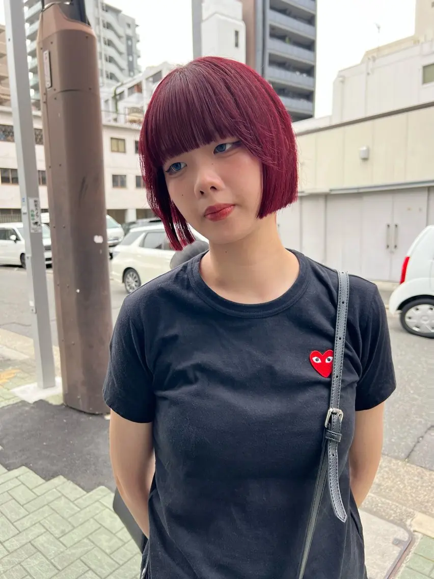 ミディアム カット ヘアカラー 舟橋耀/ブリーチカラ ー/レイヤーカットのヘアスタイル