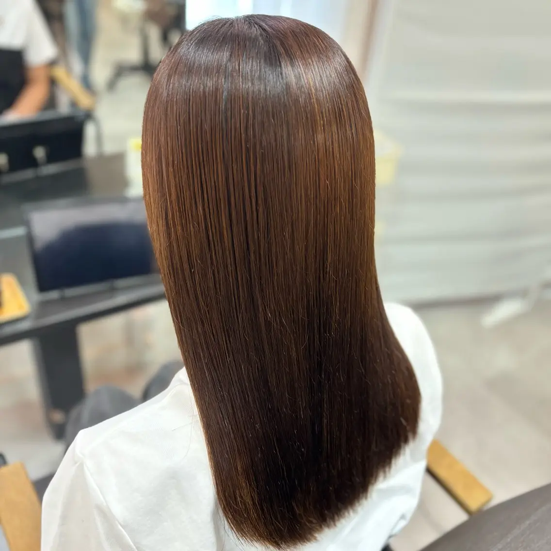 セミロング 縮毛矯正 縮毛矯正/艶カラー Yuzuのヘアスタイル