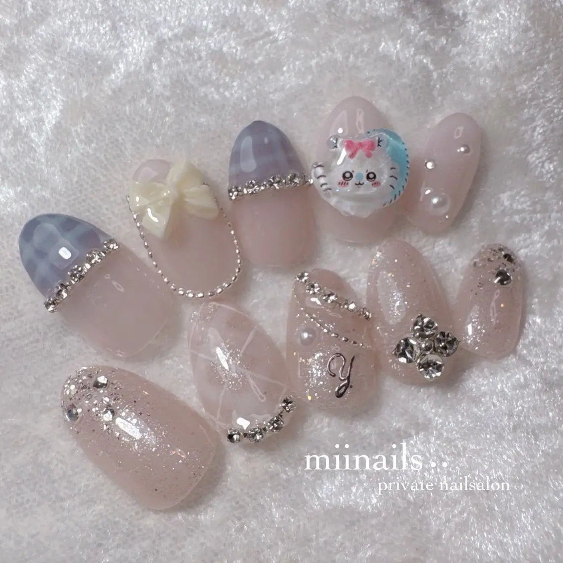 ネイル 韓国ネイル マグネットネイル ワンホンネイル ハンドネイル nailsalon miinailsのネイルデザイン