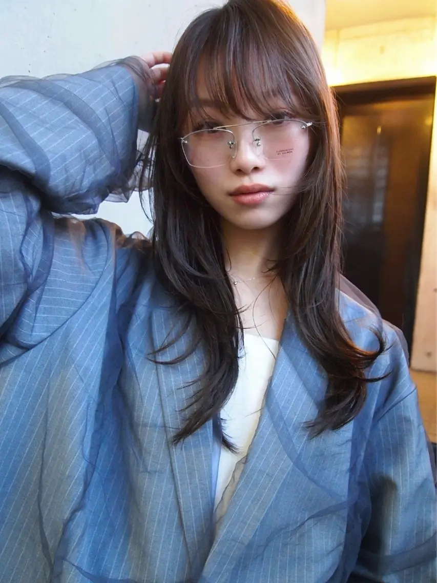 ロング カラー ブラウンカラー レイヤーカット カット ヘアカラー ﾘｭｳﾄ/ レイヤーカットのヘアスタイル