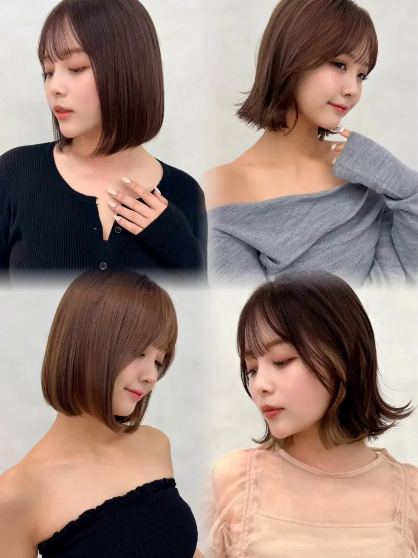 【ボブ限定】カット➕カラー➕プレトリートメント 🦋韓国風パッツンボブ、レイヤーボブ得意です🦋の写真
