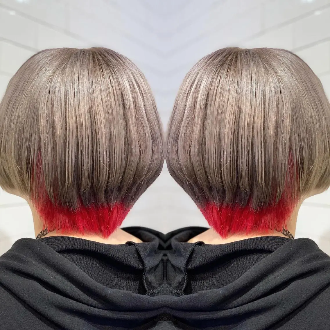 ショート カラー ヘアアレンジ 髪質改善×ハイトーン 中田啄也のヘアスタイル