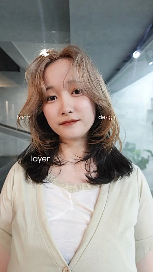 セミロング 顔まわりレイヤー レイヤーカット 🌿透明感カラー カット/ナツミのヘアスタイル