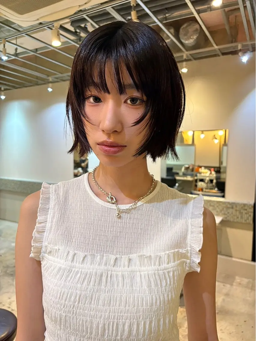 ミディアム ワンレンボブ ボブ 髪質改善 トリートメント カット ヘアカラー 林 コウセイ【三軒茶屋】のヘアスタイル