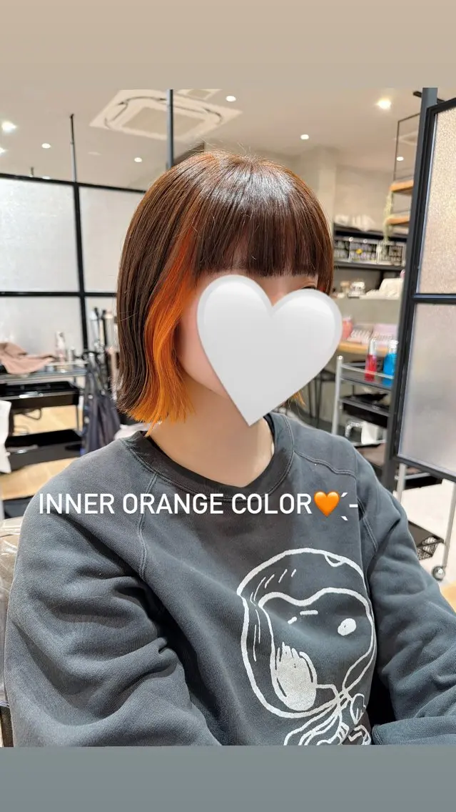 ショート カラー ブラウンカラー デザインカラー オレンジ オレンジブラウン つくば 【Ciqi】 あくつのヘアスタイル