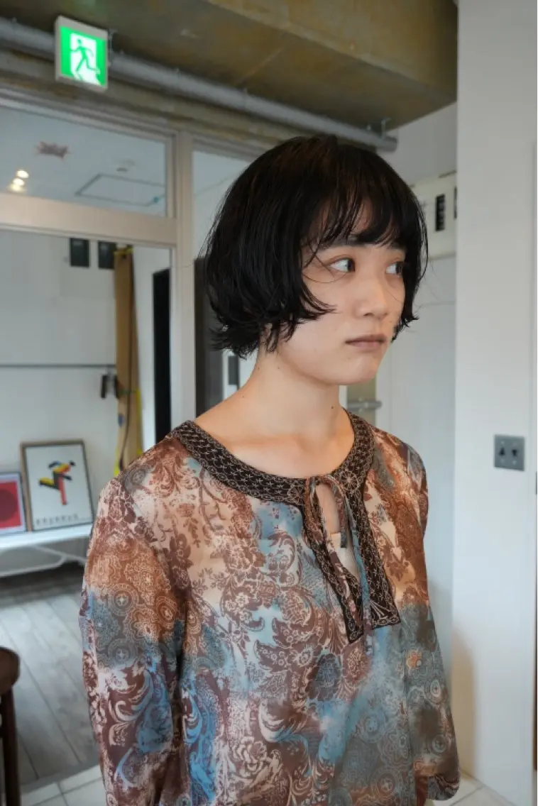 ショート パーマ パーマ ウチミズ サヤカのヘアスタイル