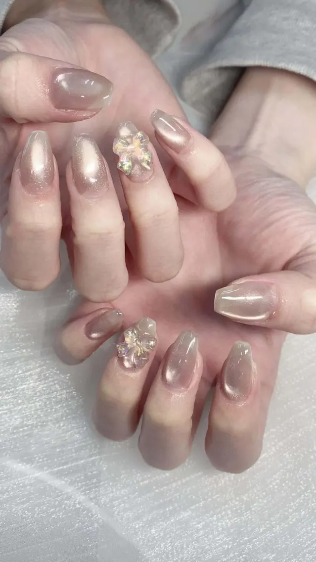 ネイル フレンチネイル グラデーション 韓国ネイル マグネットネイル ミラーネイル ハンドネイル ハンドケア Hara Nail 【持ち込みOK】のネイルデザイン