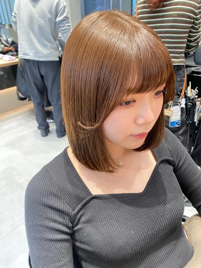 ミディアム カラー カット ヘアカラー トリートメント ヘアセット 🎀韓国レイヤー 🇰🇷mireiのヘアスタイル