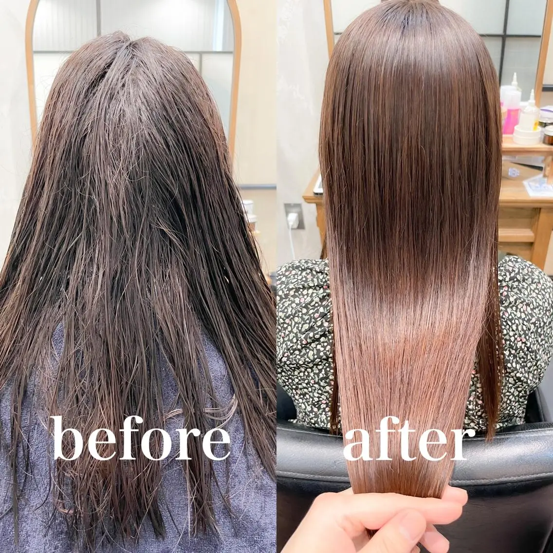 セミロング 酸性ストレート 縮毛矯正 樽見 怜のヘアスタイル
