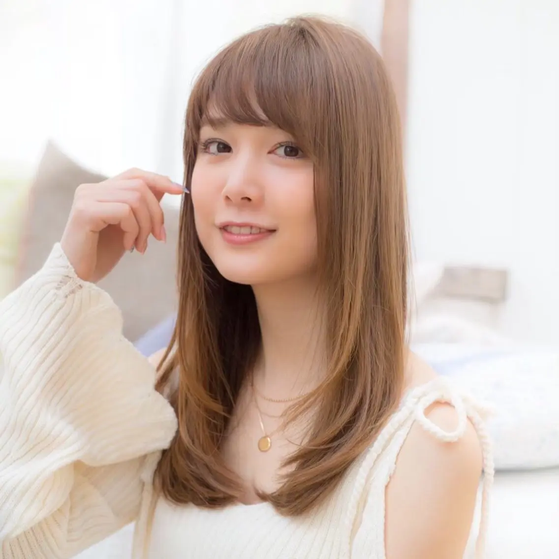 ロング トリートメント りな💗垢抜け前髪/ レイヤー💗縮毛矯正のヘアスタイル
