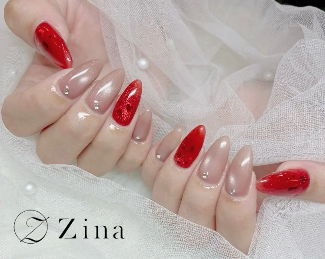 セミロング ハンドネイル 自爪育成/zina/ KIMIのネイルデザイン