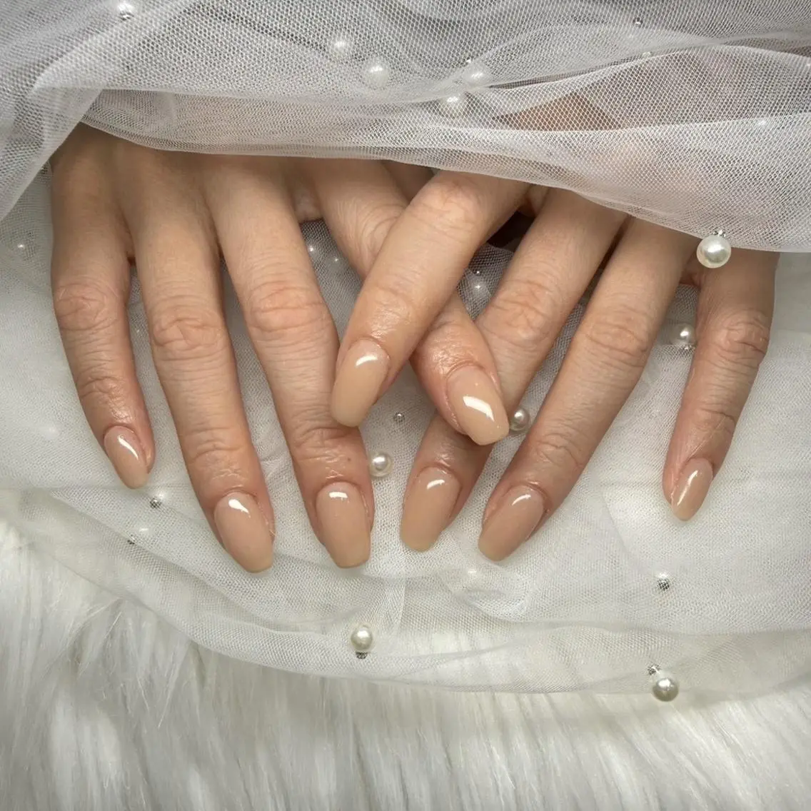 《HAND》人気🎀！透け感🫧ちゅるんワンカラー♡他店様オフ無料の写真