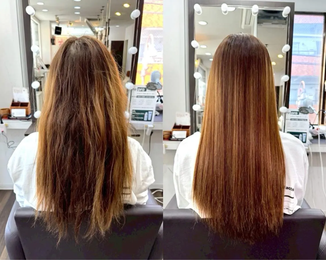 ロング ハイライト 縮毛矯正 酸性ストレート 縮毛矯正 トリートメント 美髪髪質改善✨ 店長 天城由香のヘアスタイル