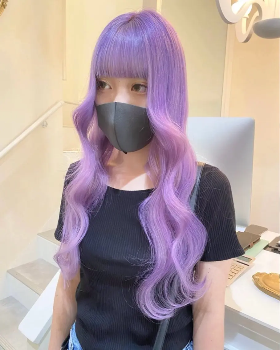 ロング カット ヘアカラー HIDE 矯正のヘアスタイル