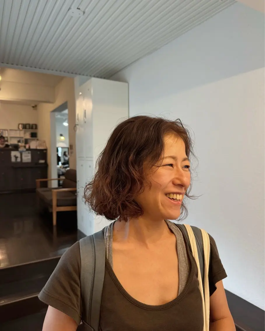 ミディアム カット パーマ ヘッドスパ ヘアセット 【店長】ショート 似合わせ🦩相羽里美のヘアスタイル
