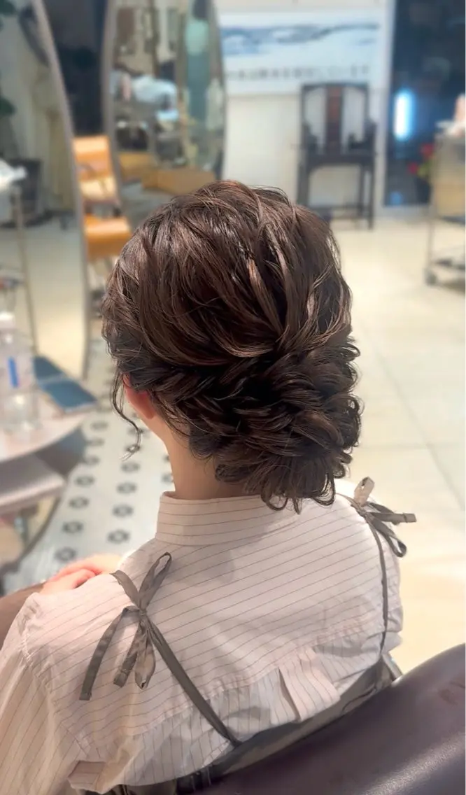 セミロング ヘアアレンジ ヘアセット ヘアアレンジ 表参道 💠Ayano💠のヘアスタイル