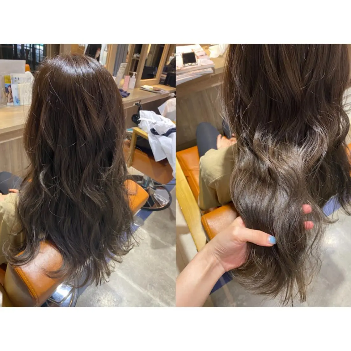 カラー ブリーチ グレージュ カーキグレージュ ブリーチなしカラー カット ヘアカラー トリートメント 🩵盛れる顔周り/ 艶カラーemi🩵のヘアスタイル