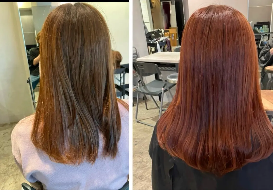 セミロング カラー ピンクカラー 髪質改善 ウルフ・ハイレイヤー 🌟ナカノ・ユウヤのヘアスタイル