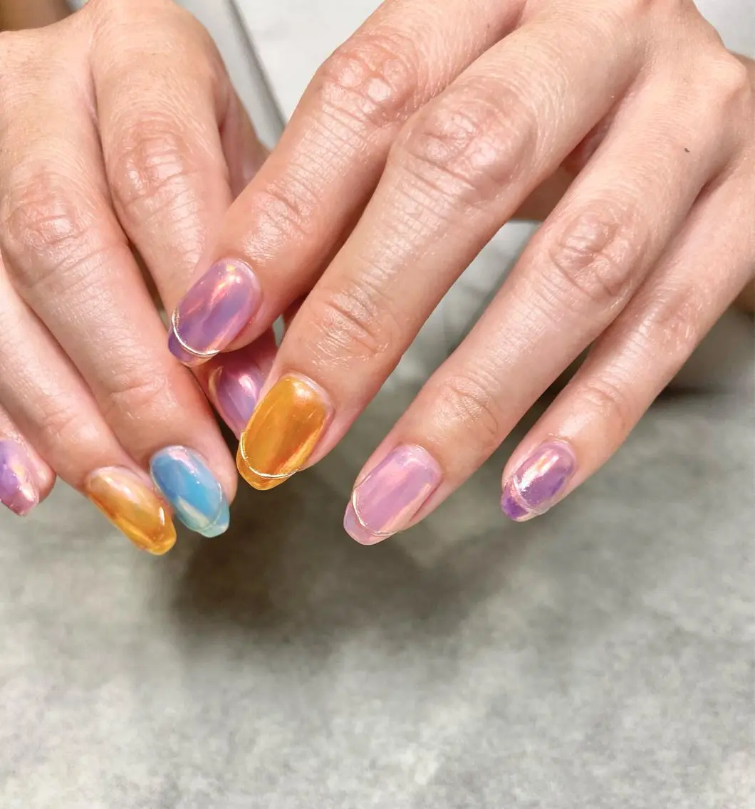 ネイル フレンチネイル ミラーネイル salon de oct.のネイルデザイン