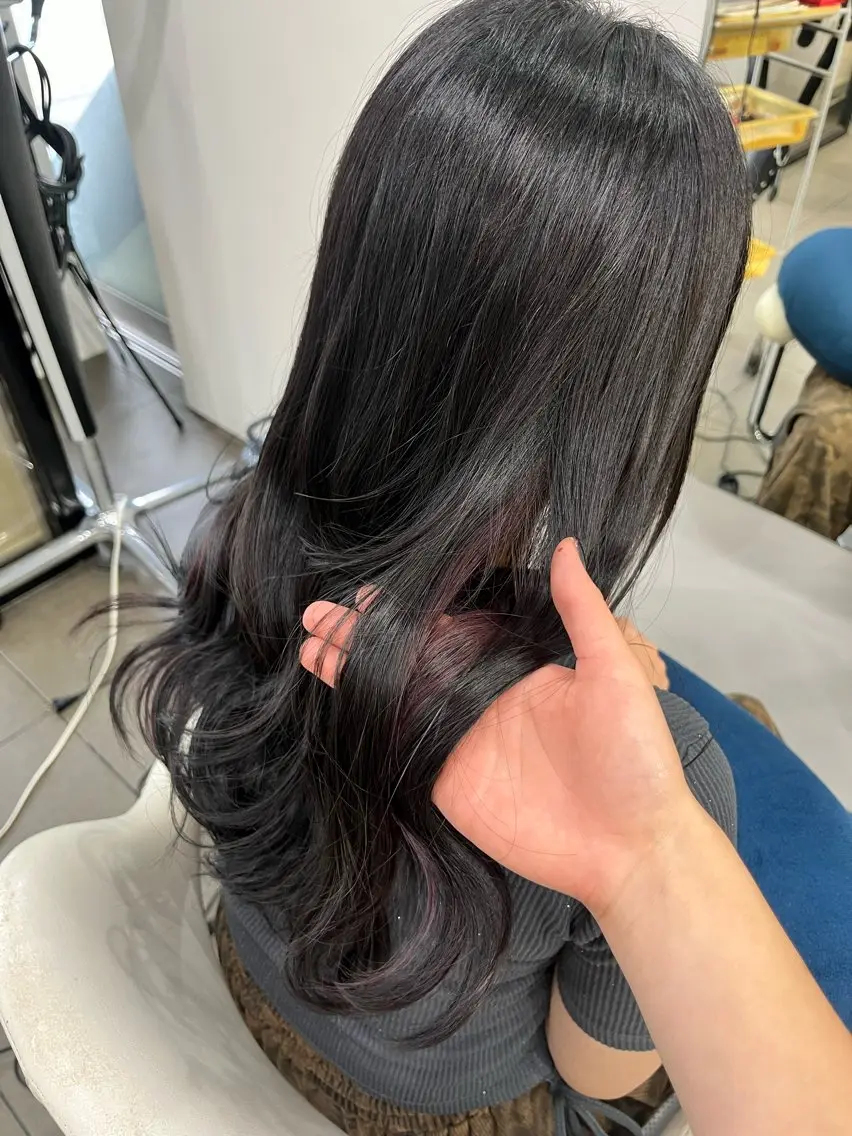 ロング カラー ヘアカラー トリートメント 透明感カラーショート ボブツムギ♡のヘアスタイル