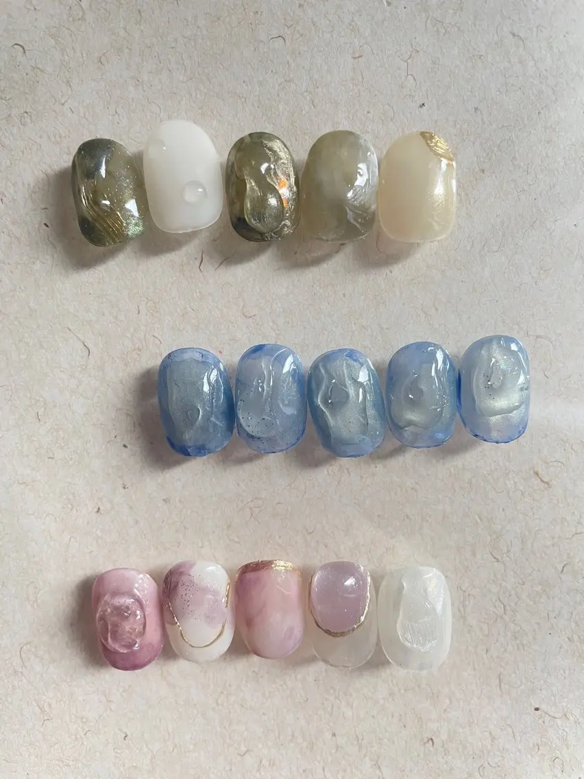 ネイル グリーン ニュアンスネイル ハンドネイル magicnail norikoのネイルデザイン