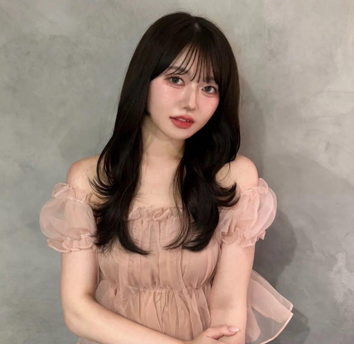ロング カット ヘアカラー トリートメント 谷 亜澄のヘアスタイル