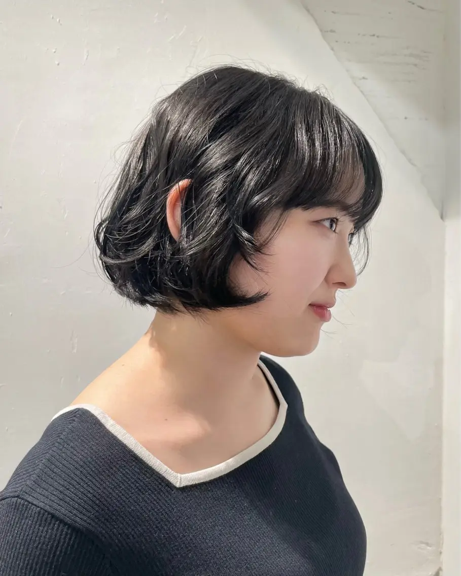 ショート カラー 透明感カラー ヘアカラー トリートメント noki /bob layerのヘアスタイル