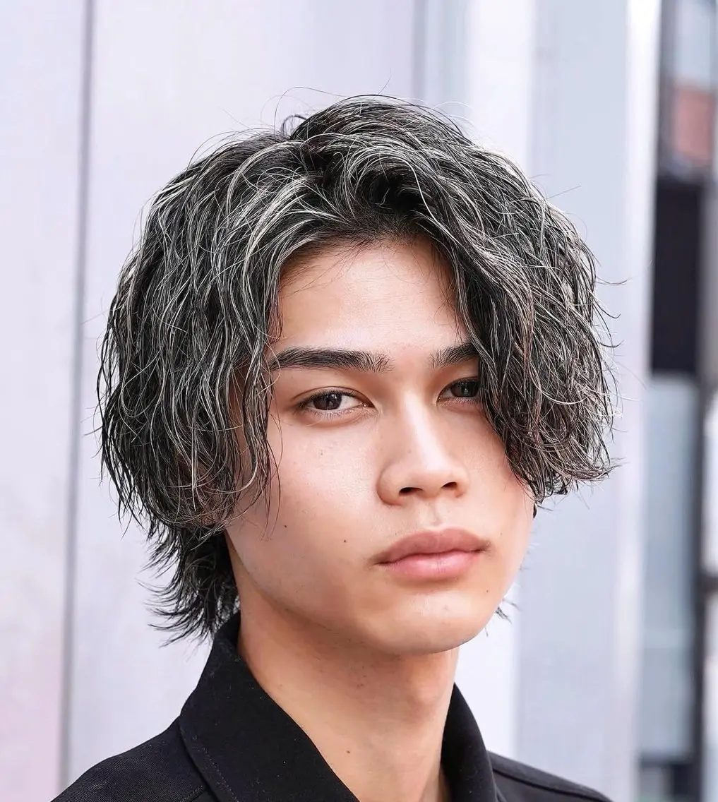 カラー パーマ メンズ カット ヘアカラー パーマ fifth park 六反穂 龍介のヘアスタイル