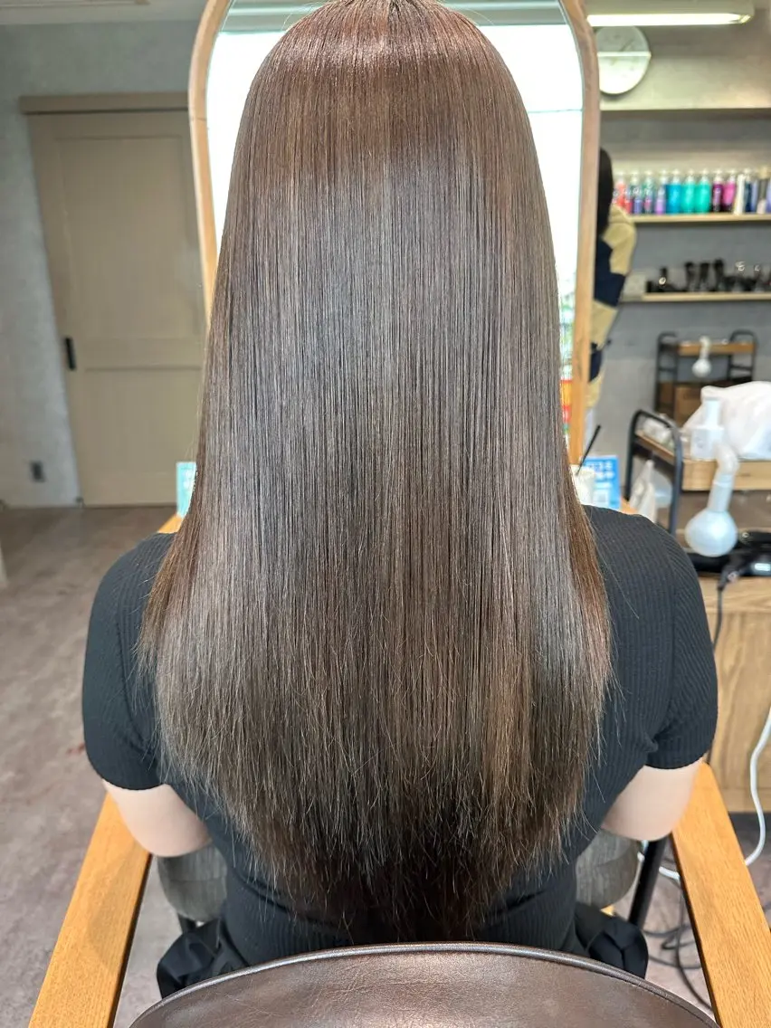 ロング 縮毛矯正 カノエ小串店 /スタッフモデルのヘアスタイル
