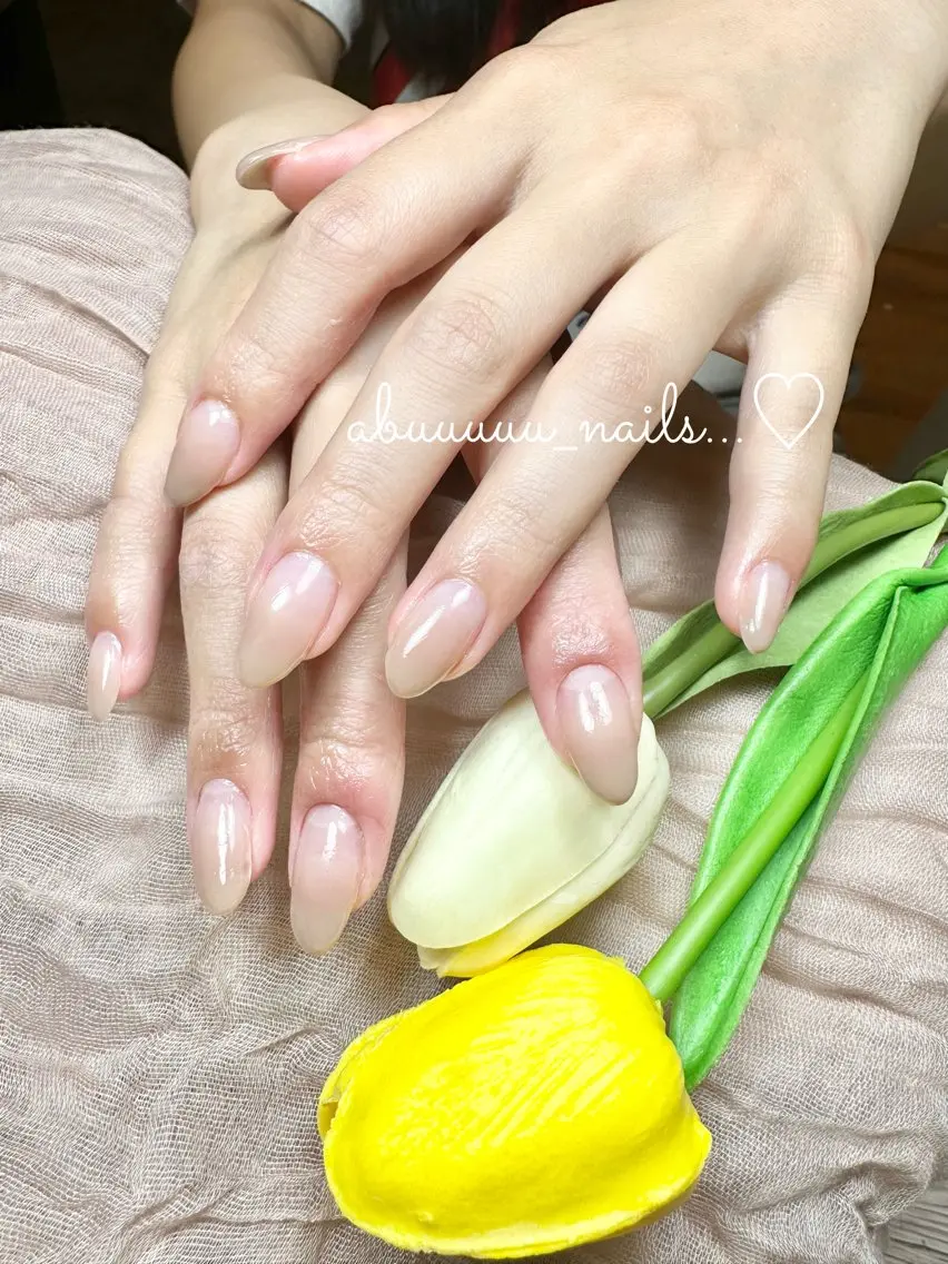 ネイル グラデーション ワンカラーネイル abuuuuu nailsのネイルデザイン