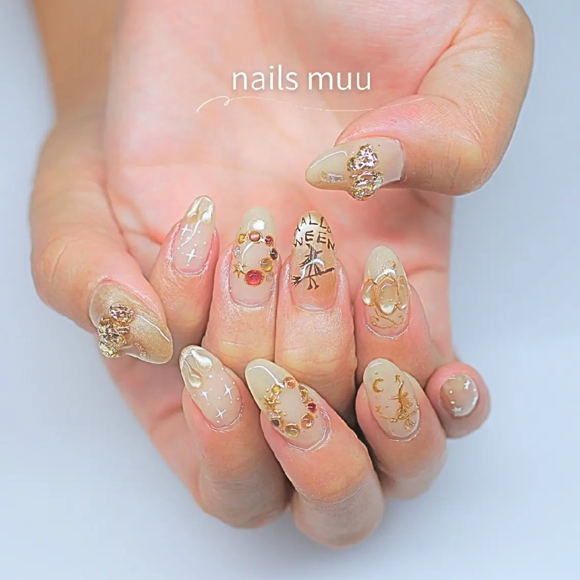ネイル アートネイル キラキラネイル 持ち込み ぷっくりネイル nails muu まゆのネイルデザイン