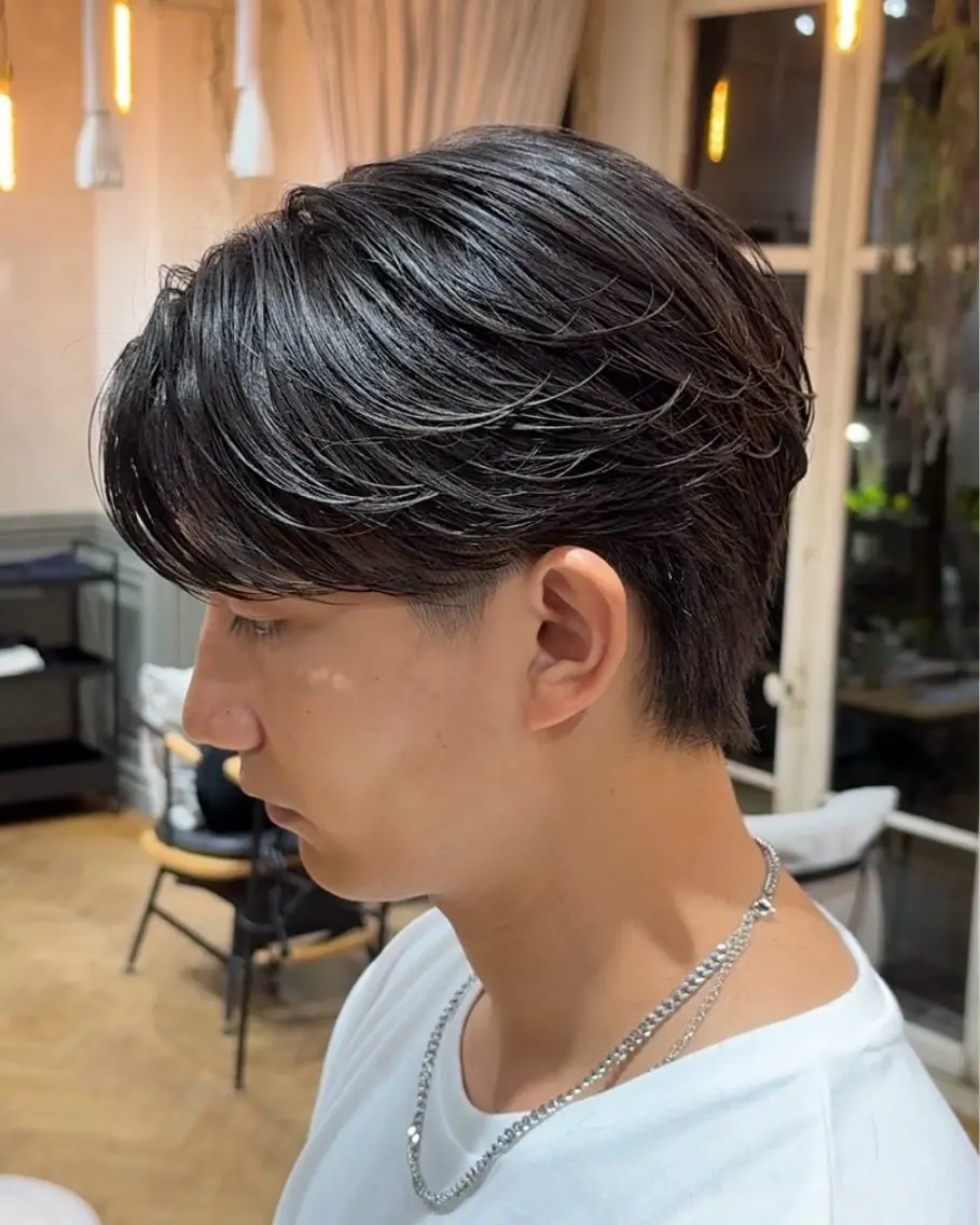 ショート メンズ縮毛矯正 ニュアンスパーマのヘアスタイル